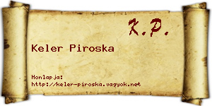 Keler Piroska névjegykártya